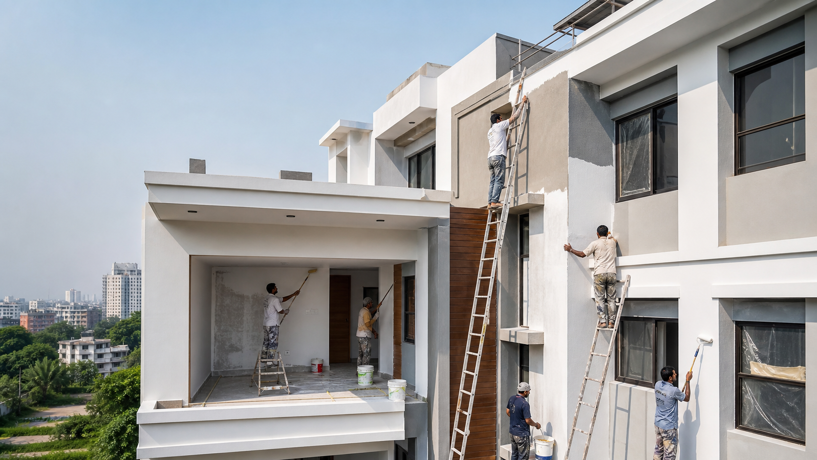 Weather-Shield Exterior Facade Paint with UV & Damp Protection